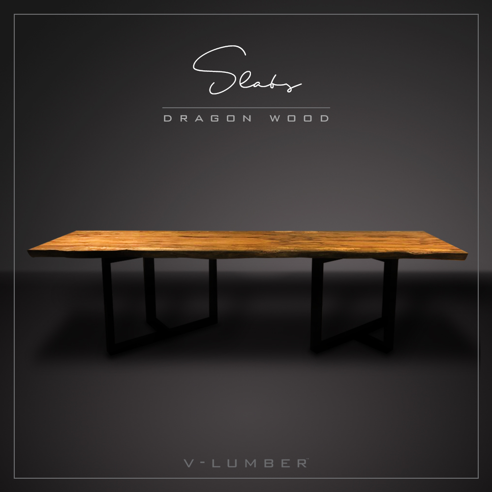 [DWDTBM-00002] TABLE - DRAGON WOOD - RECTANGULAR - BLACK METAL LEGS